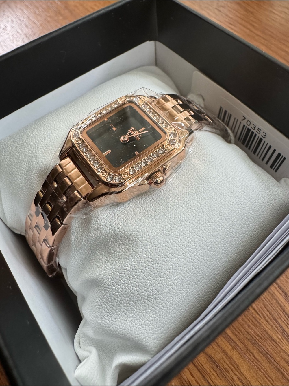 Invicta Rose Gold Tone Black Dial Crystal Accent Bracelet Watch - Picture 4 of 6
